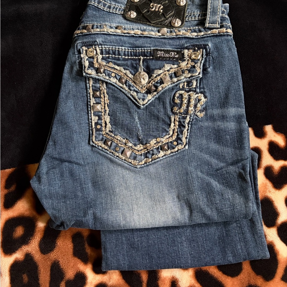 Miss Me Blue Embellished Boot Cut Jeans